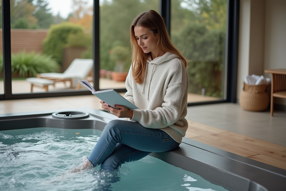 Femme lisant un manuel d