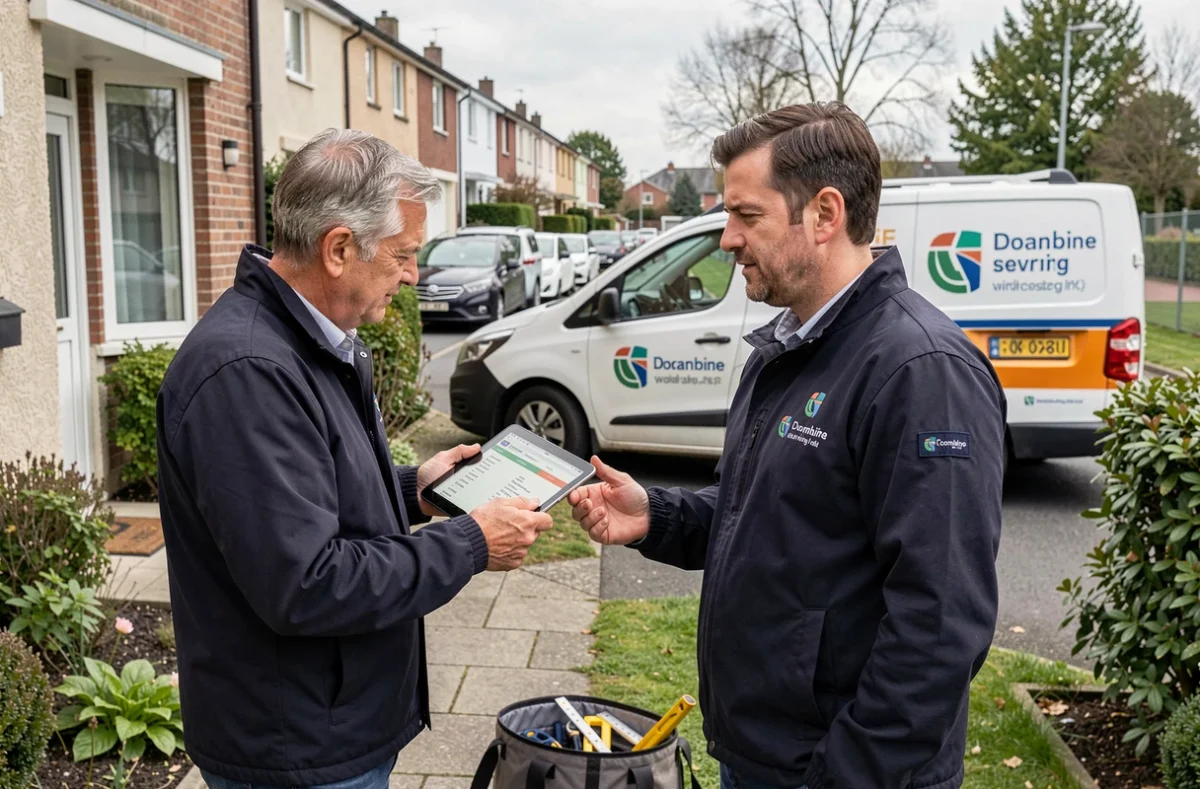 Artisan partenaire du réseau Komilfo consultant un propriétaire pour la pose de fenêtres en Seine-Saint-Denis