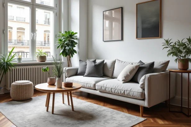 Salon meublé avec soin dans un appartement en location à Lille, décoré par une agence de décoration professionnelle